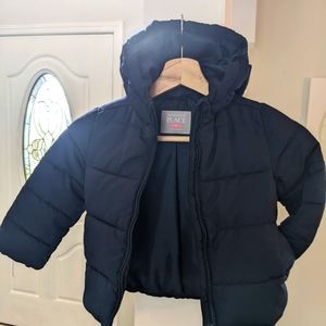 ❄️The Children's Place puffer coat, navy blue and pink accent, size 3T